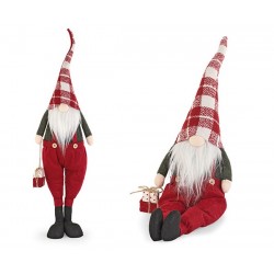 Gnomo rosso cappuccio a quadri