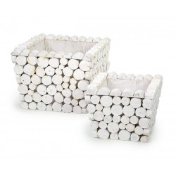 Contenitori legno bianchi -...