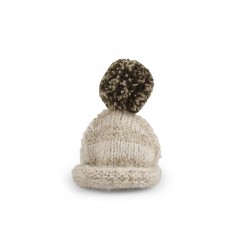 Cappellini beige con pompon...