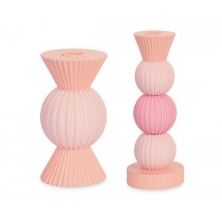 Portacandela sfere rosa/pesca