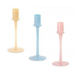 Portacandela in vetro colorato