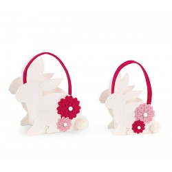 Cestini conigli con peonie...