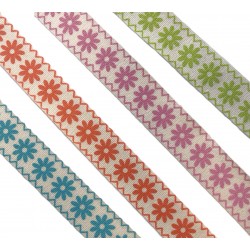 Nastro in cotone con fiori...