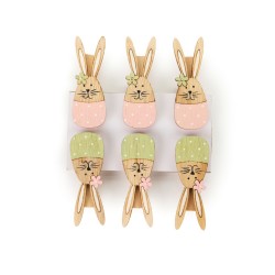 Mollette coniglio in legno...