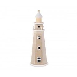 Faro in legno con tetto bianco