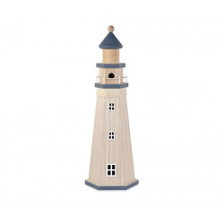 Faro in legno con tetto blu