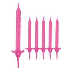 Candele rosa con sostegni -...