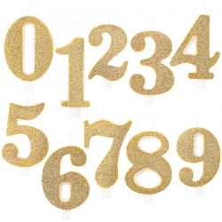 Candela numero bio glitter oro