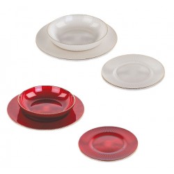 Set di 18 piatti in vetro