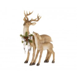 Statua di cerva con cucciolo