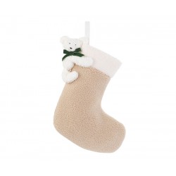 Calza con orsetto bianco