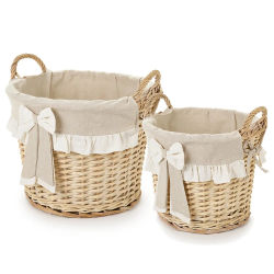 Cestoni con stoffa e manici...