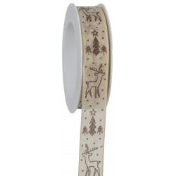 Nastro renne e alberi H25mm...