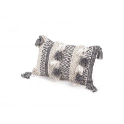 Cuscino a righe con nappe