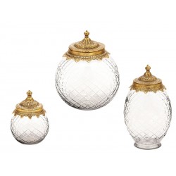 Barattolo sferico in vetro...