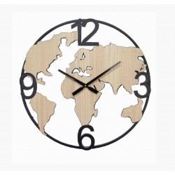 Orologio mondo ferro e legno