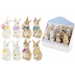 Coniglio in piedi con fiore...