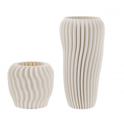 Vaso a onde 3D bianco