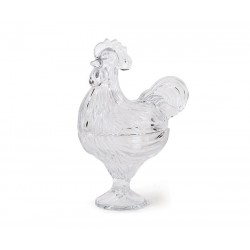 Gallina contenitore in vetro