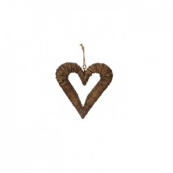 Cuore in vimini con corda...