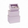 Scatole con fiorellini - set di 3 - COLORE: Lilla