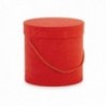 Scatola rotonda con coperchio e cordino - COLORE: Rosso