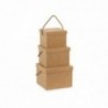 Scatole con cordino - set di 3 - COLORE: Beige