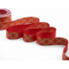 Nastro Raso decorato H25mm - 10m - COLORE: Rosso