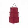 Scatole con cordino - set di 3 - COLORE: Bordeaux