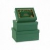 Scatole merry christmas - set di 3 - COLORE: Verde Bosco