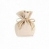 Saccoccio bomboniera con laccetti - 12 pz - COLORE: Beige