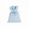 Sacchetto bomboniera con laccetti 10x14 cm - 12 pz - COLORE: Azzurro