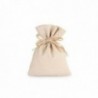 Sacchettino bomboniera con laccetti 8x10 cm - 12 pz - COLORE: Beige
