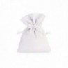 Sacchettino bomboniera con laccetti 8x10 cm - 12 pz - COLORE: Bianco