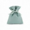 Sacchettino bomboniera con laccetti 8x10 cm - 12 pz - COLORE: Verde Acqua