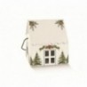 Scatola maison con cordino 24,5x24,5h15 cm - 10pz - COLORE: Pini Verdi Bianco