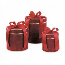 Set di 3 scatole rotonde in...