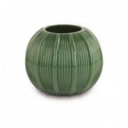Vaso plissè in vetro verde...