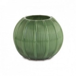 Vaso plissè in vetro verde...