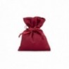 Sacchettino bomboniera in raso con laccetti 8x10 cm - 12 pz - COLORE: Bordeaux