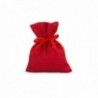 Sacchettino bomboniera in raso con laccetti 8x10 cm - 12 pz - COLORE: Rosso