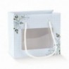 Shopper a quadretti con elefantino e finestra - 10pz - COLORE: Azzurro