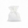 Sacchettino bomboniera in raso con laccetti 8x10 cm - 12 pz - COLORE: Bianco