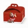 Portapanettone 24,5x24,5h13 cm - 50pz - COLORE: Arriva Babbo Natale
