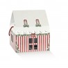 Scatola maison con cordino 24,5x24,5h15 cm - 10pz - COLORE: Market Rosso
