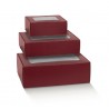 Scatola fast con finestra fibra bordeaux 25x25h8 cm - 10pz
