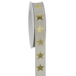 Nastro con stelle oro H25mm...