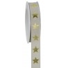 Nastro con stelle oro H25mm - 18m - COLORE: Avorio