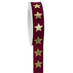 Nastro con stelle oro H25mm...