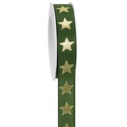 Nastro con stelle oro H25mm...